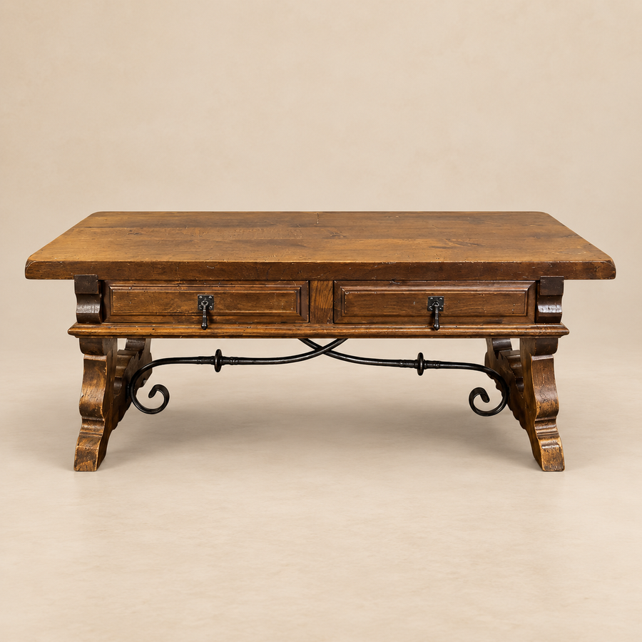 Spanish-Style Walnut Coffee Table