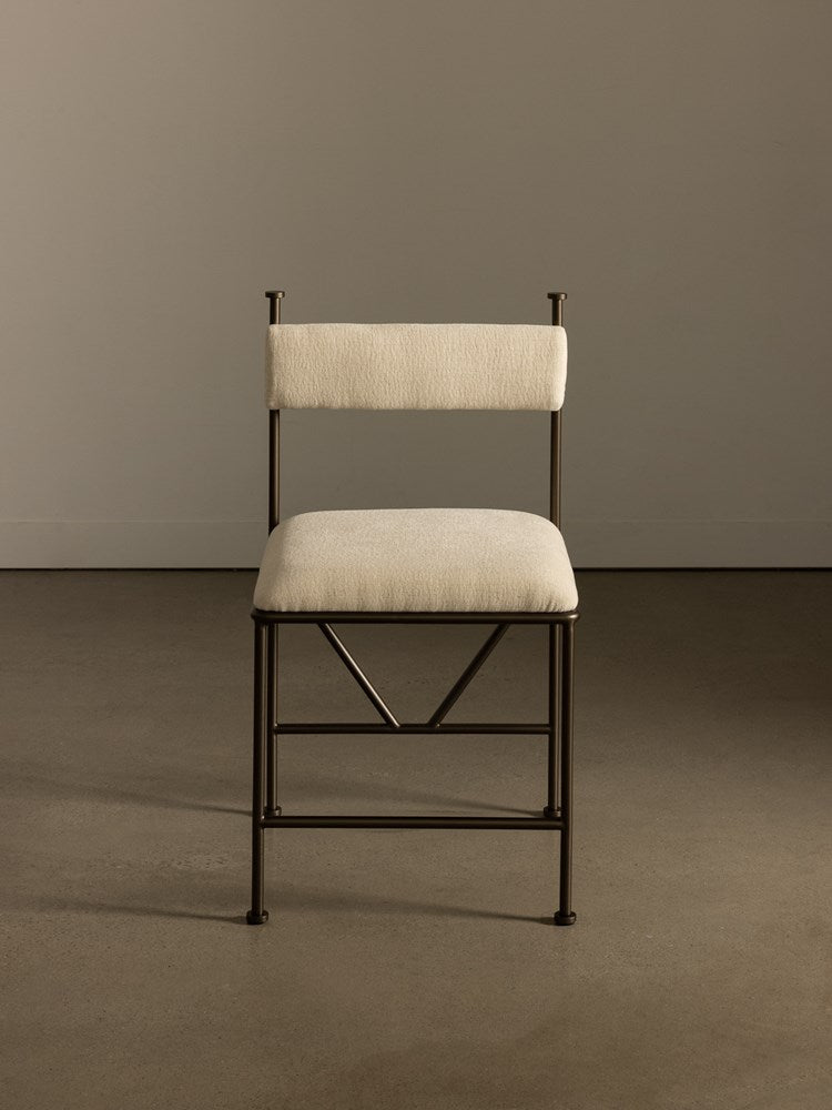Aspen Dining Chair Neige front view on neutral studio background