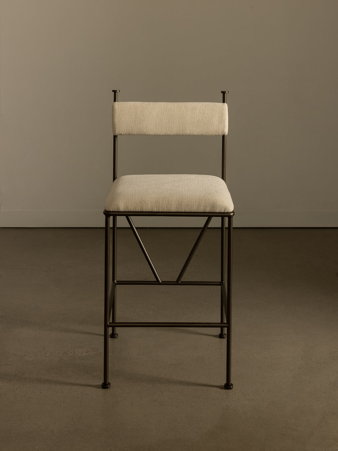 Aspen Counter Stool Neige front view against neutral background