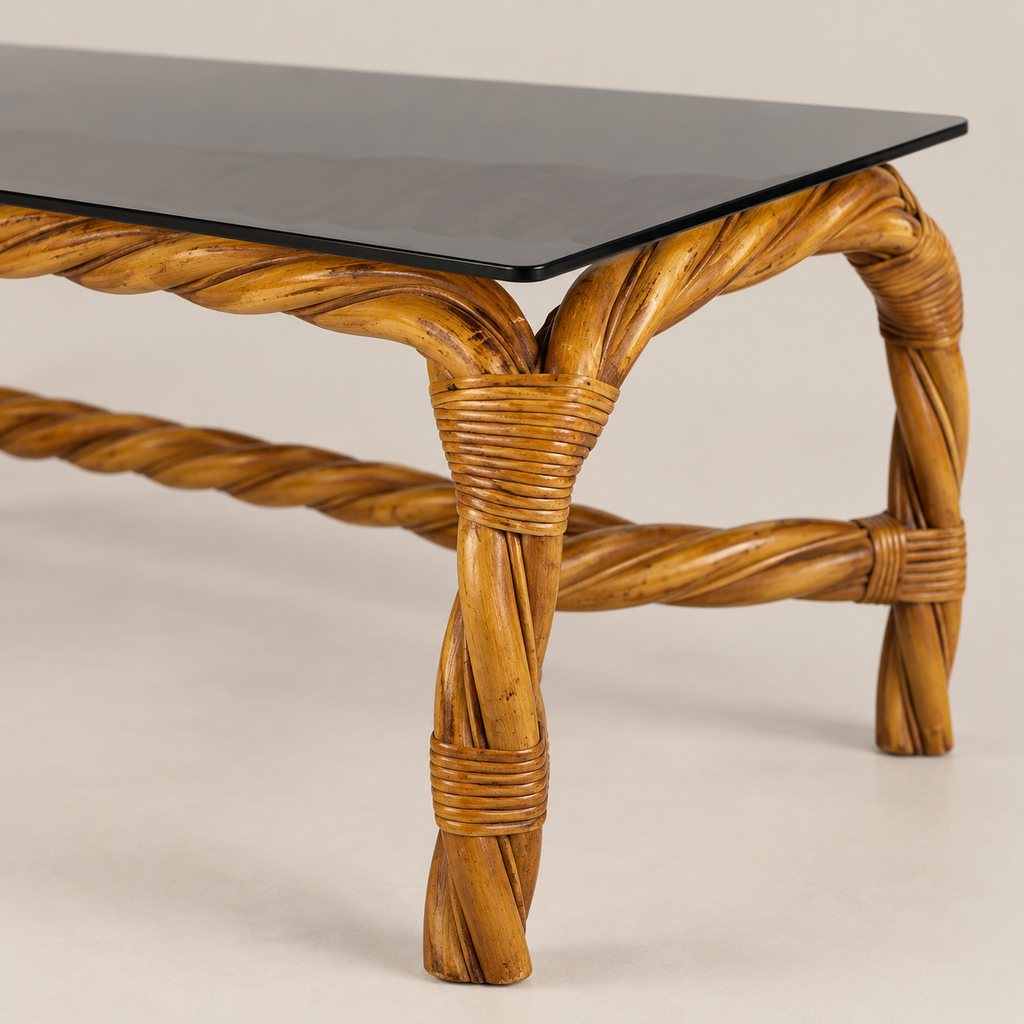 Italian Bamboo Coffee Table, 1950s