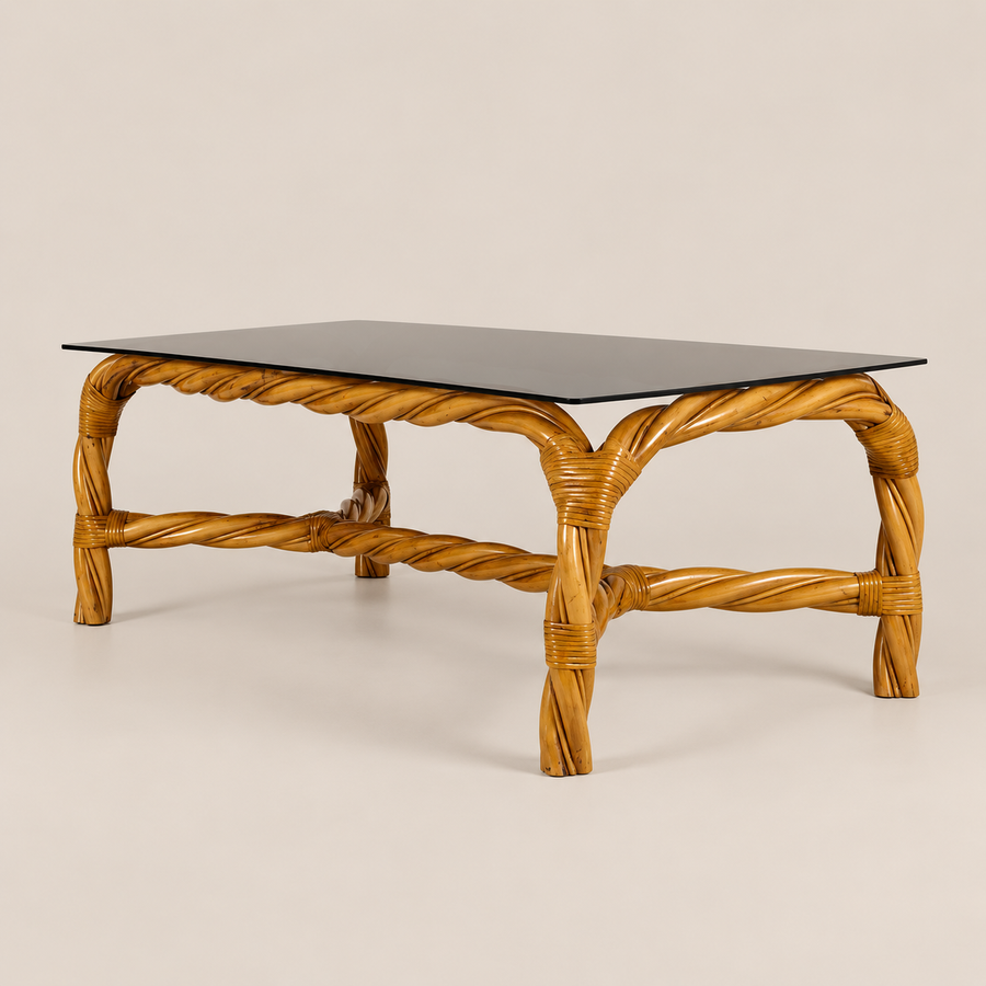 Italian Bamboo Coffee Table, 1950s