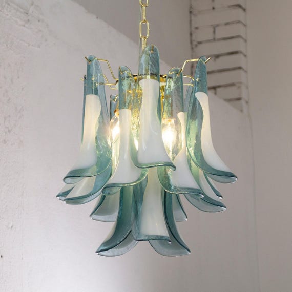 Teal Petali Murano Pendant Ø45 cm product photograph 1