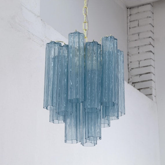 Avio Blue Murano Glass Pendant Ø36 cm product view 1