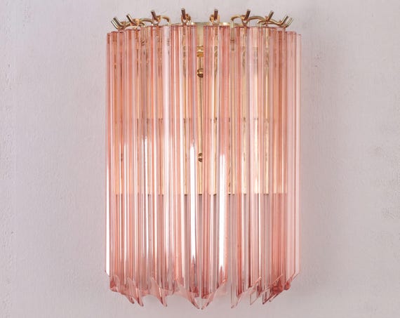 Pink Murano Glass Prism Wall Sconce view 1