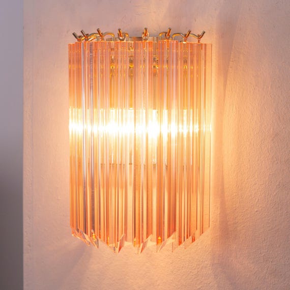 Pink Murano Glass Prism Wall Sconce view 2