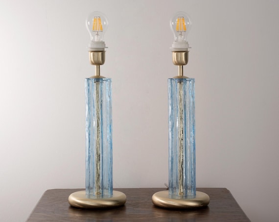 Talco Blue Tronchi Murano Table Lamp photograph 1
