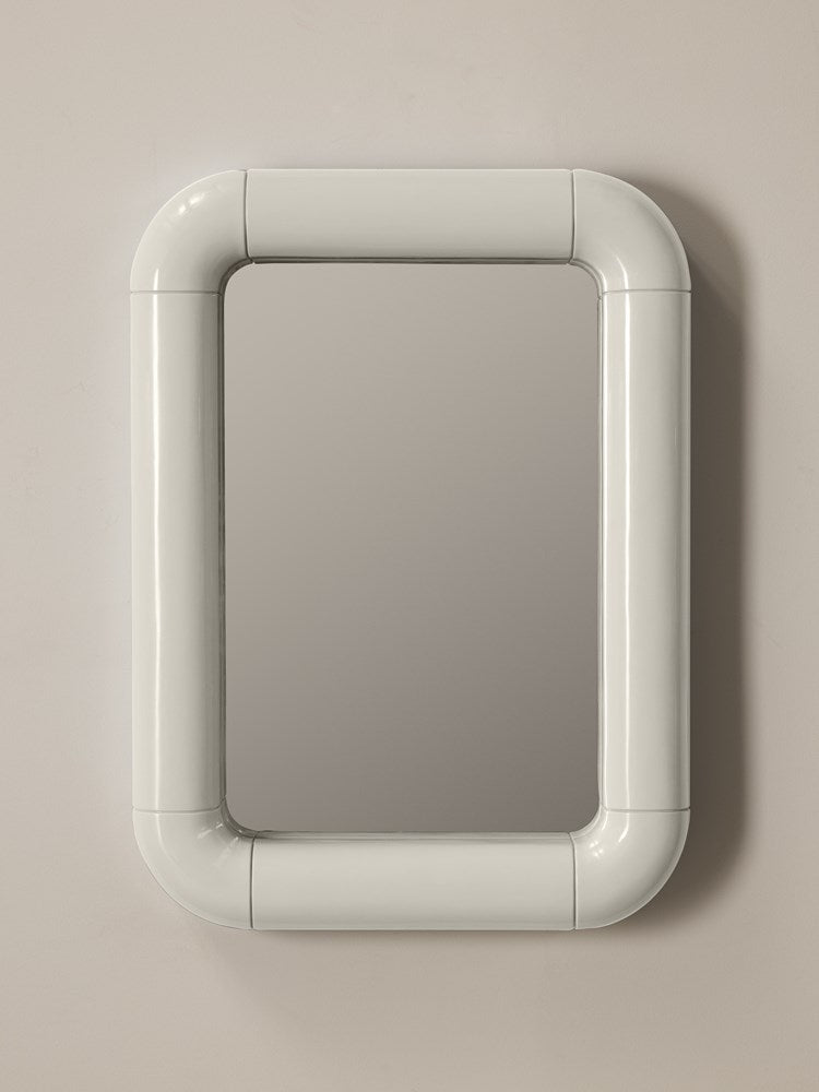 Dora Gloss Mirror Creme front view against neutral stone-toned background