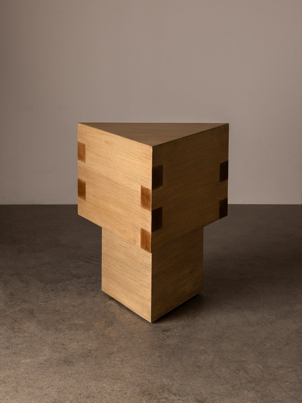 Dovetail Side Table on neutral stone background