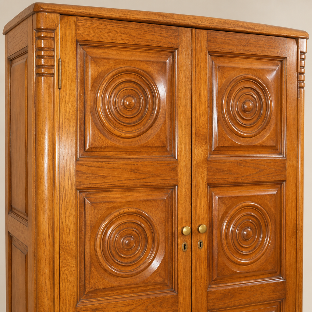 Charles Dudouyt Tall Oak Armoire