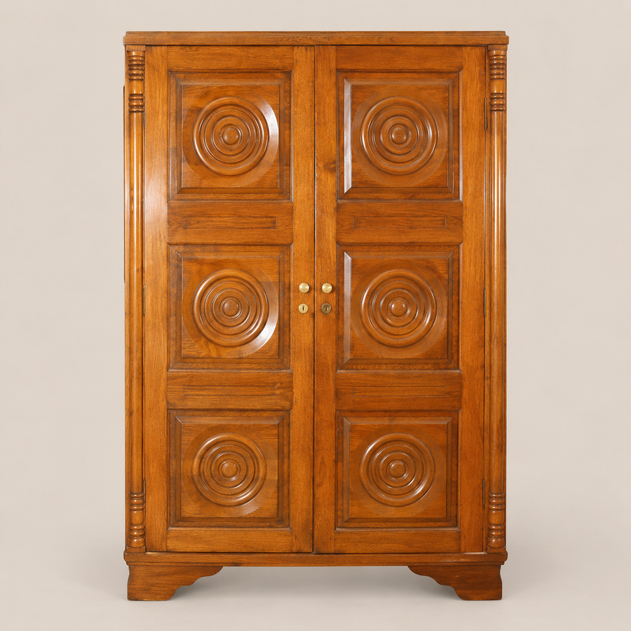 Charles Dudouyt Tall Oak Armoire