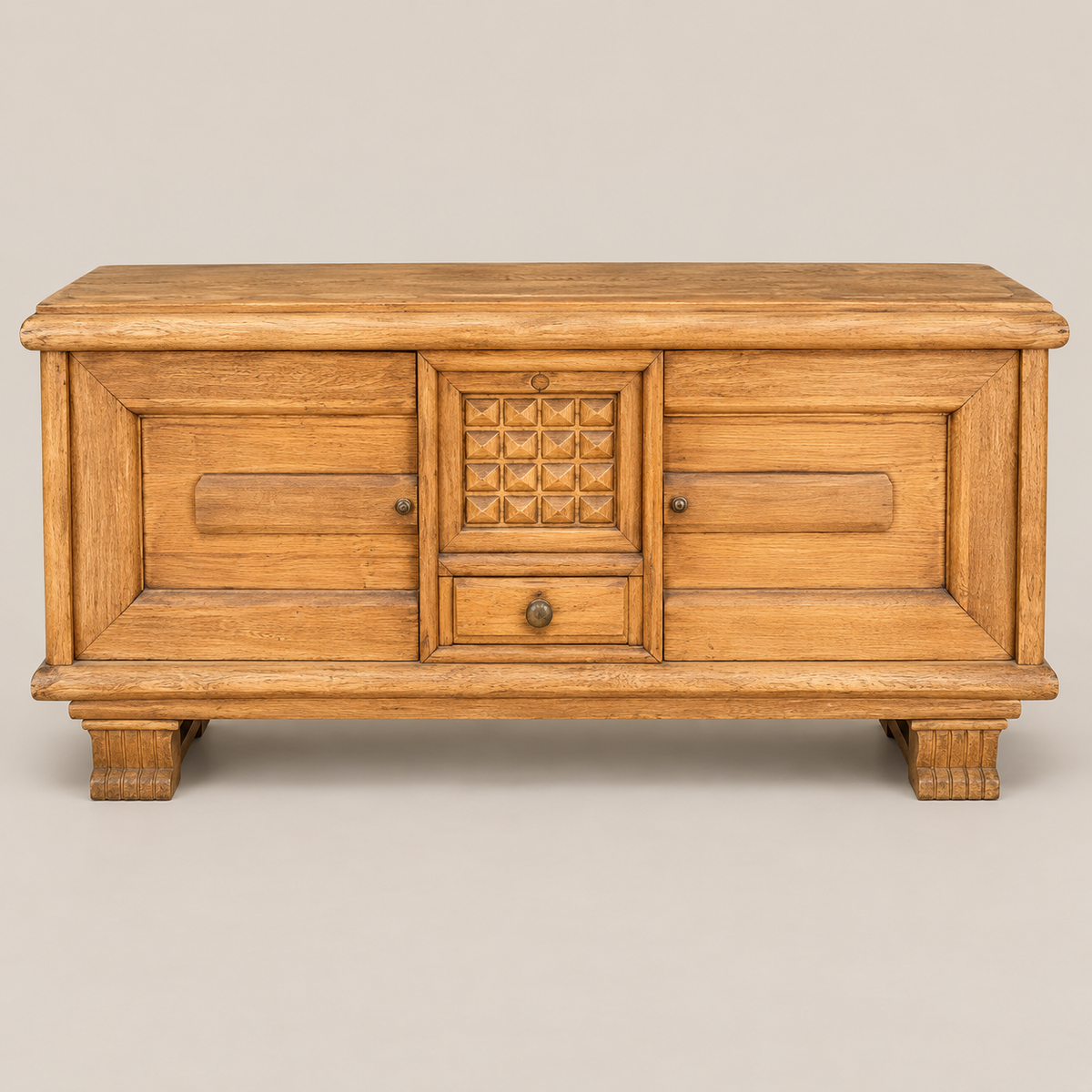 Charles Dudouyt Small Oak Cabinet