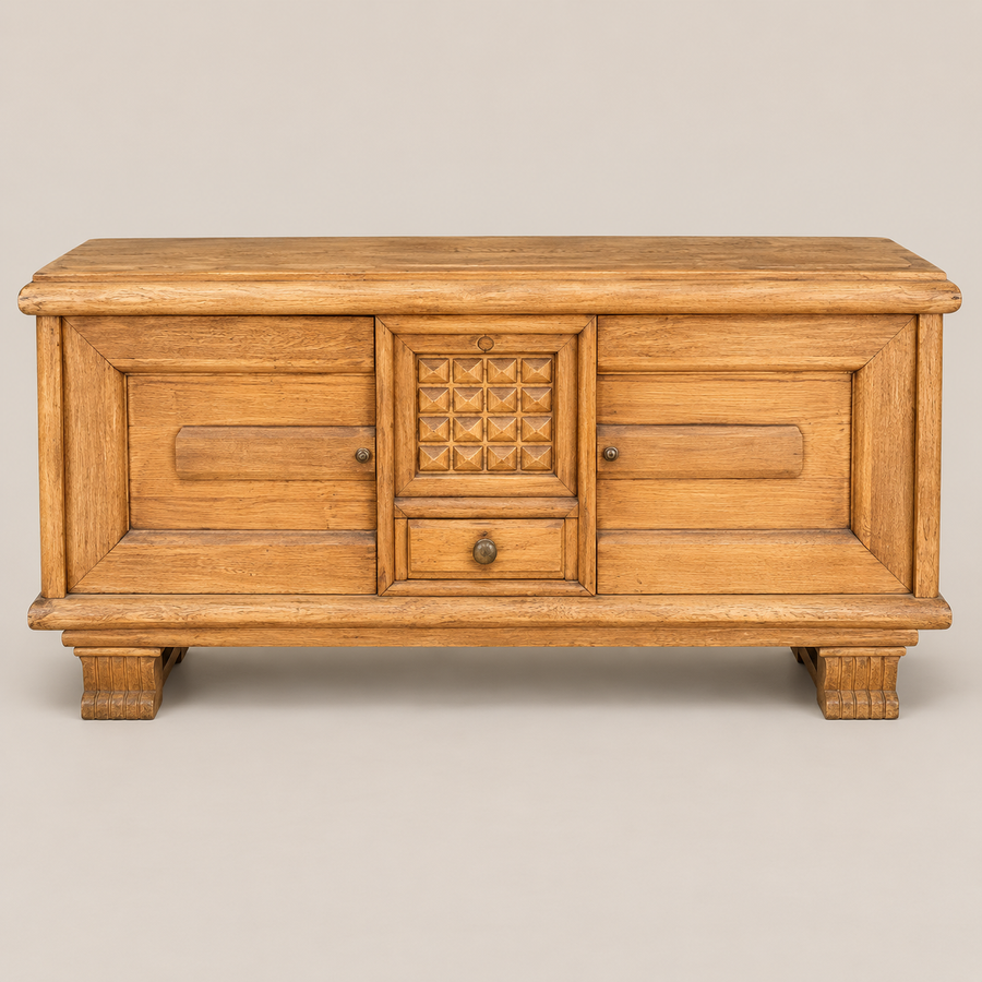 Charles Dudouyt Small Oak Cabinet