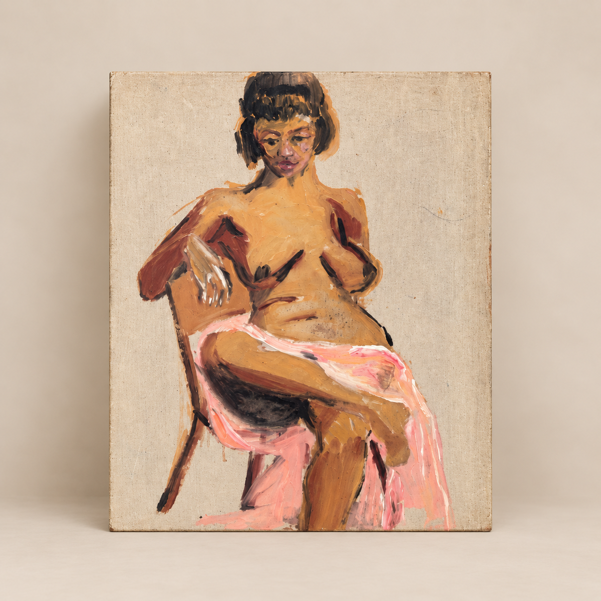 Portrait of a Seated Nude Woman, 20th Century
