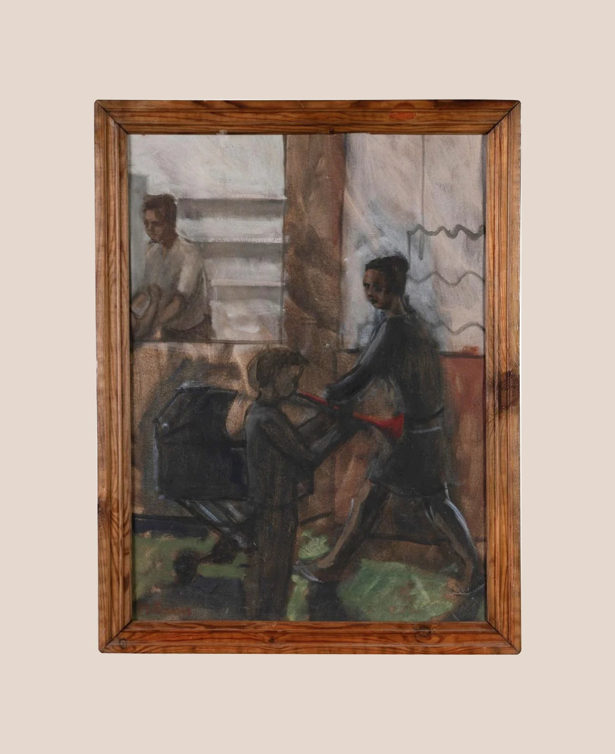 framed-mother-child-vintage-artwork-classic-figurative-wall-art