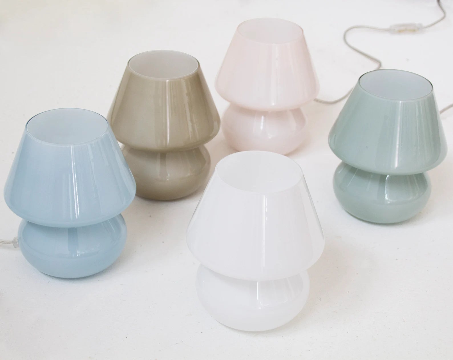 Italian handmade Murano glass mushroom lamp