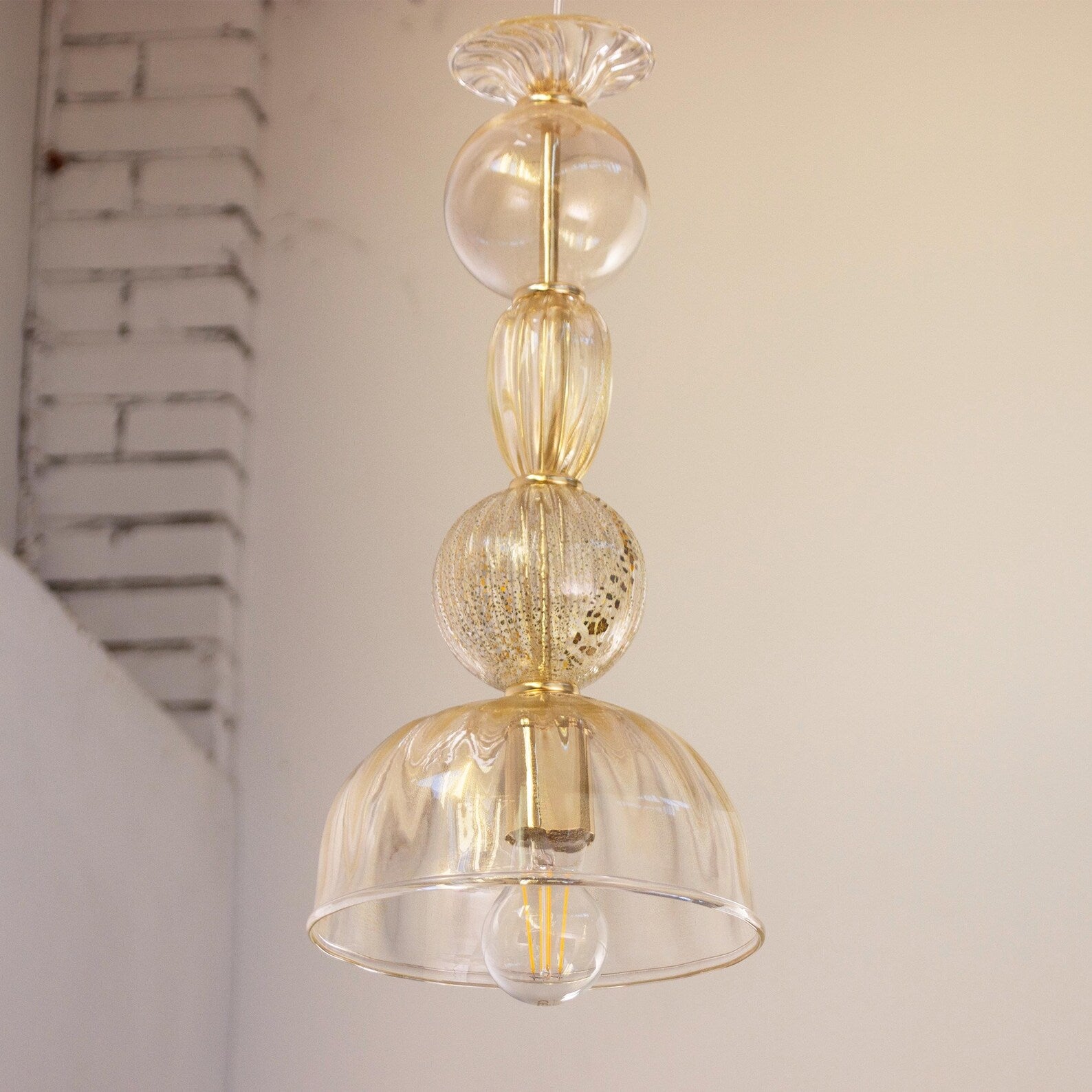Murano Pendant with Gold Leaf detail