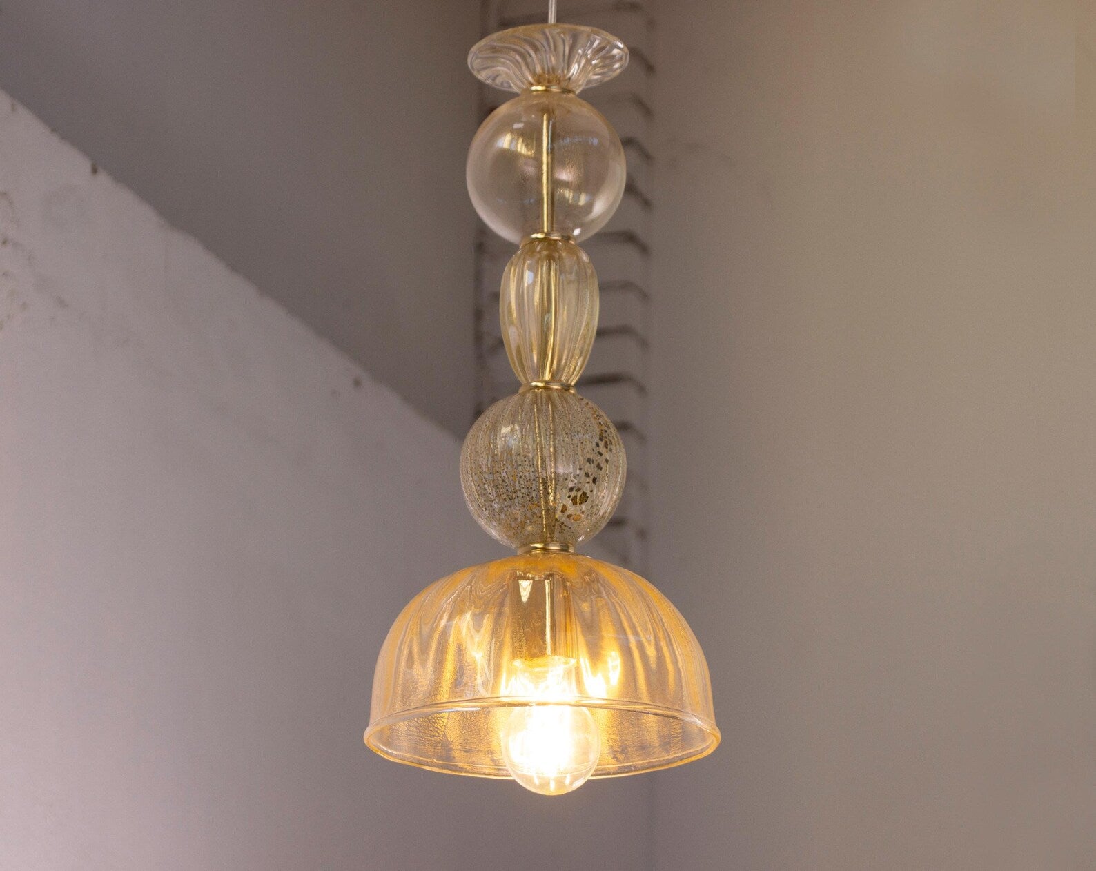 Murano Pendant with Gold Leaf detail