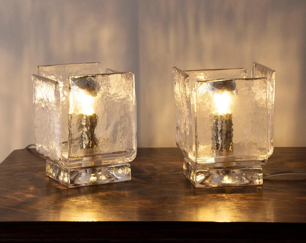 Murano Clear Glass Table Lamps
