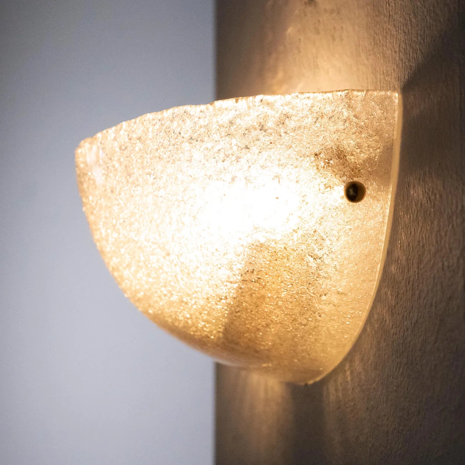 Pair of Clear Murano Wall Sconces