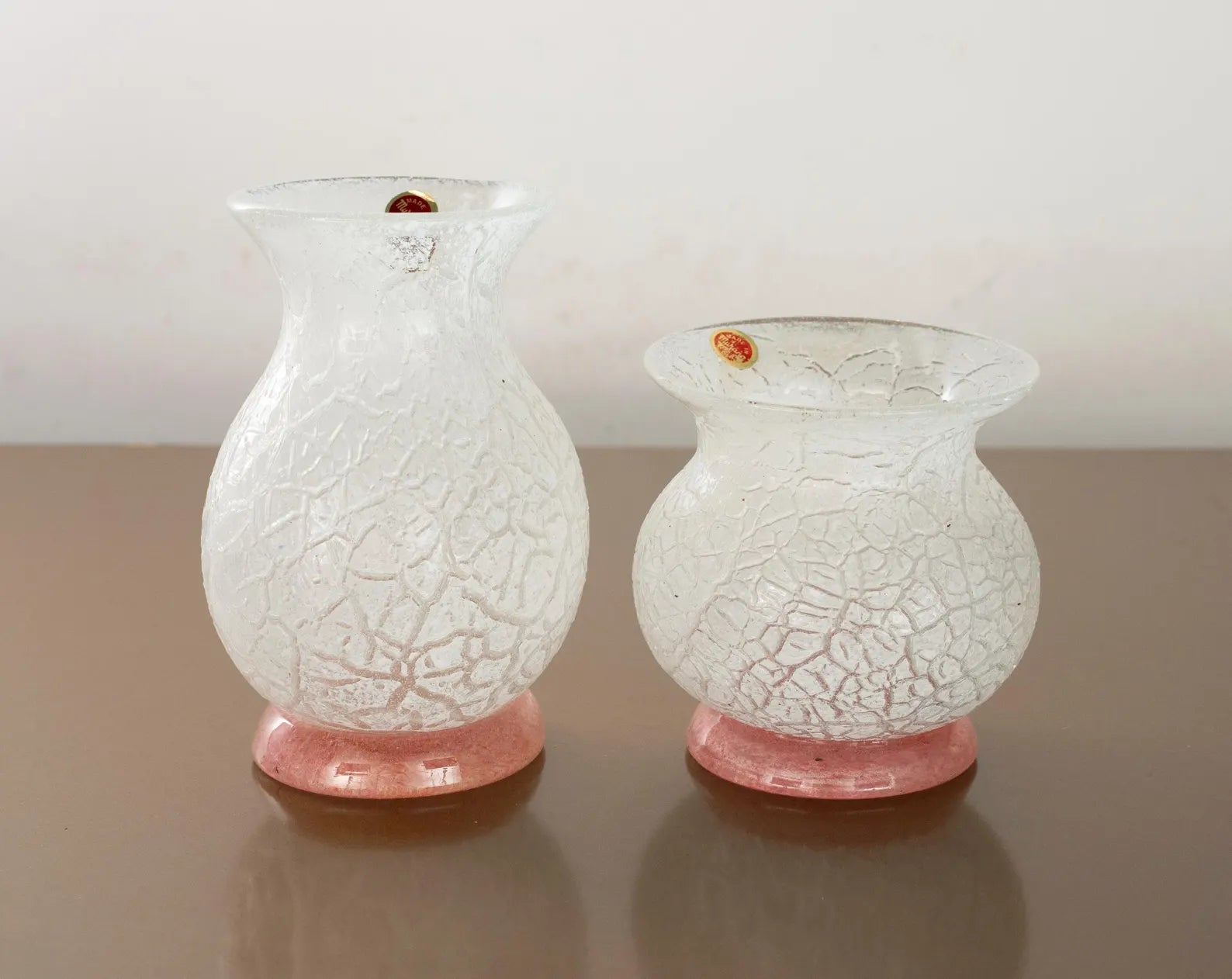 Pink and Clear Murano Vase