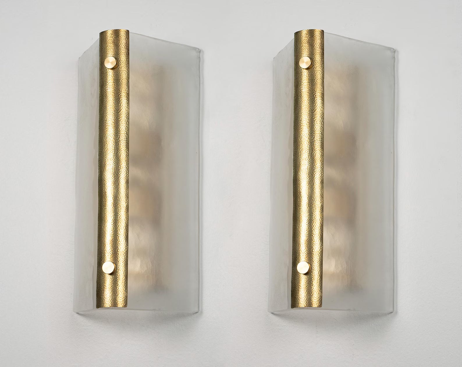 Pair of Murano Brass and Glass Sconces