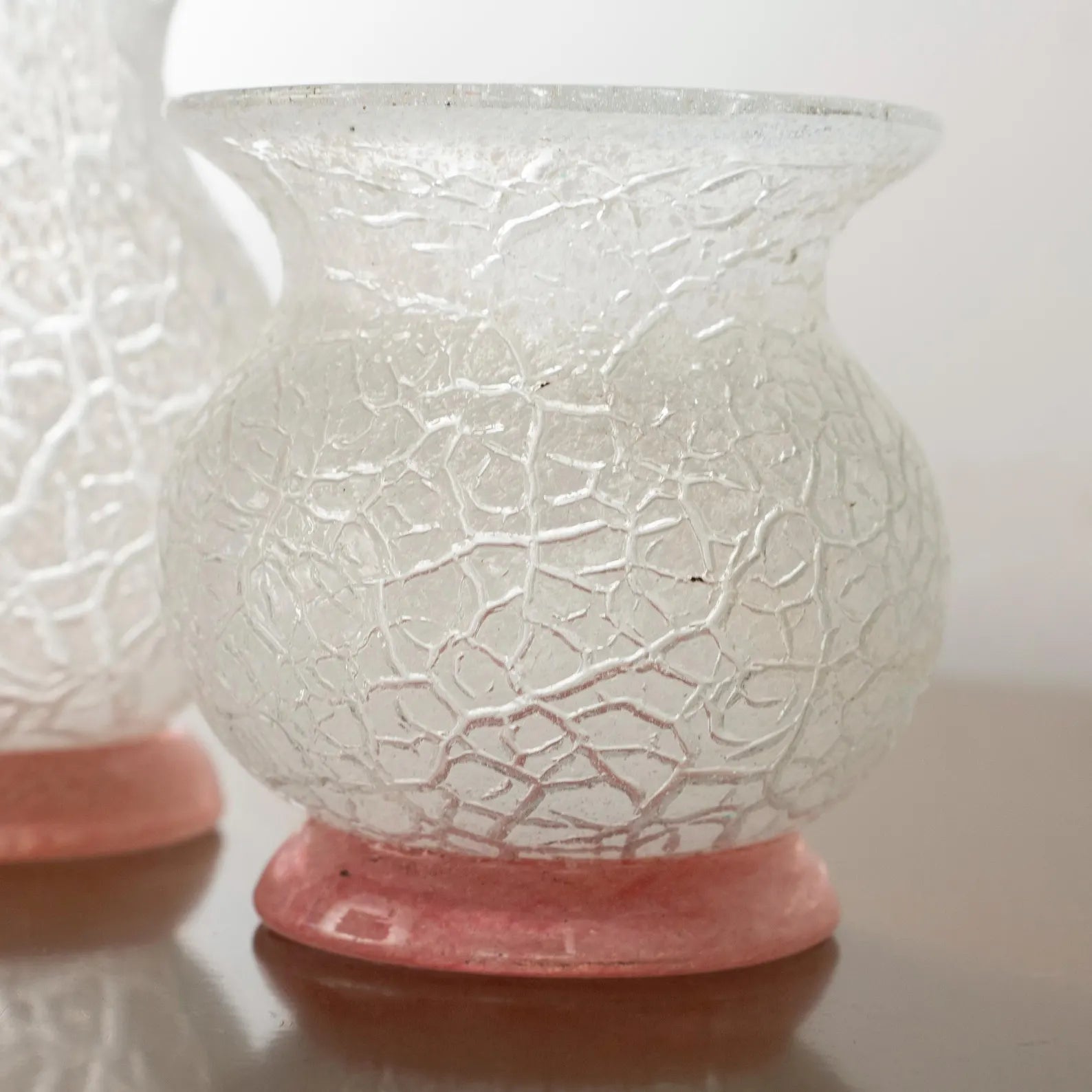Pink and Clear Murano Vase