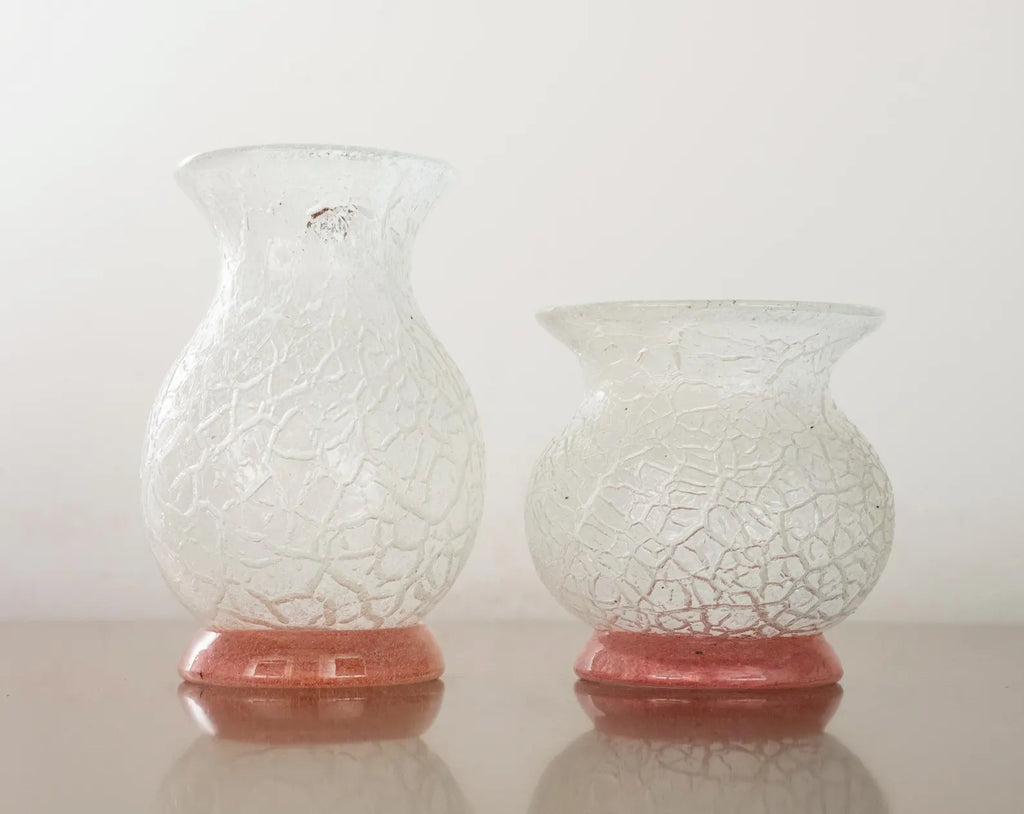 Pink and Clear Murano Vase