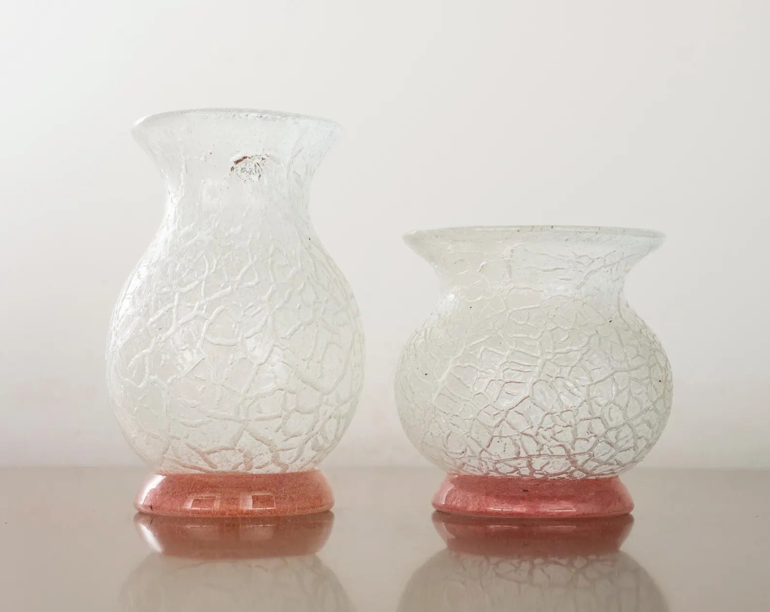 Pink and Clear Murano Vase