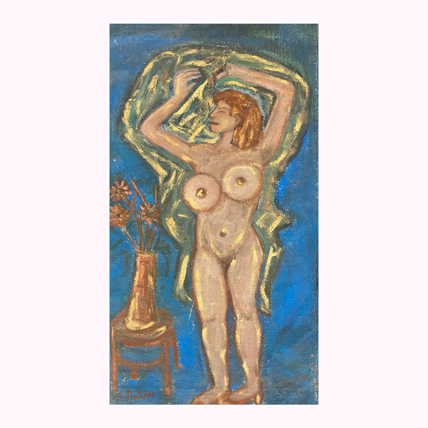 Cubist 1940s Femme Nue Painting