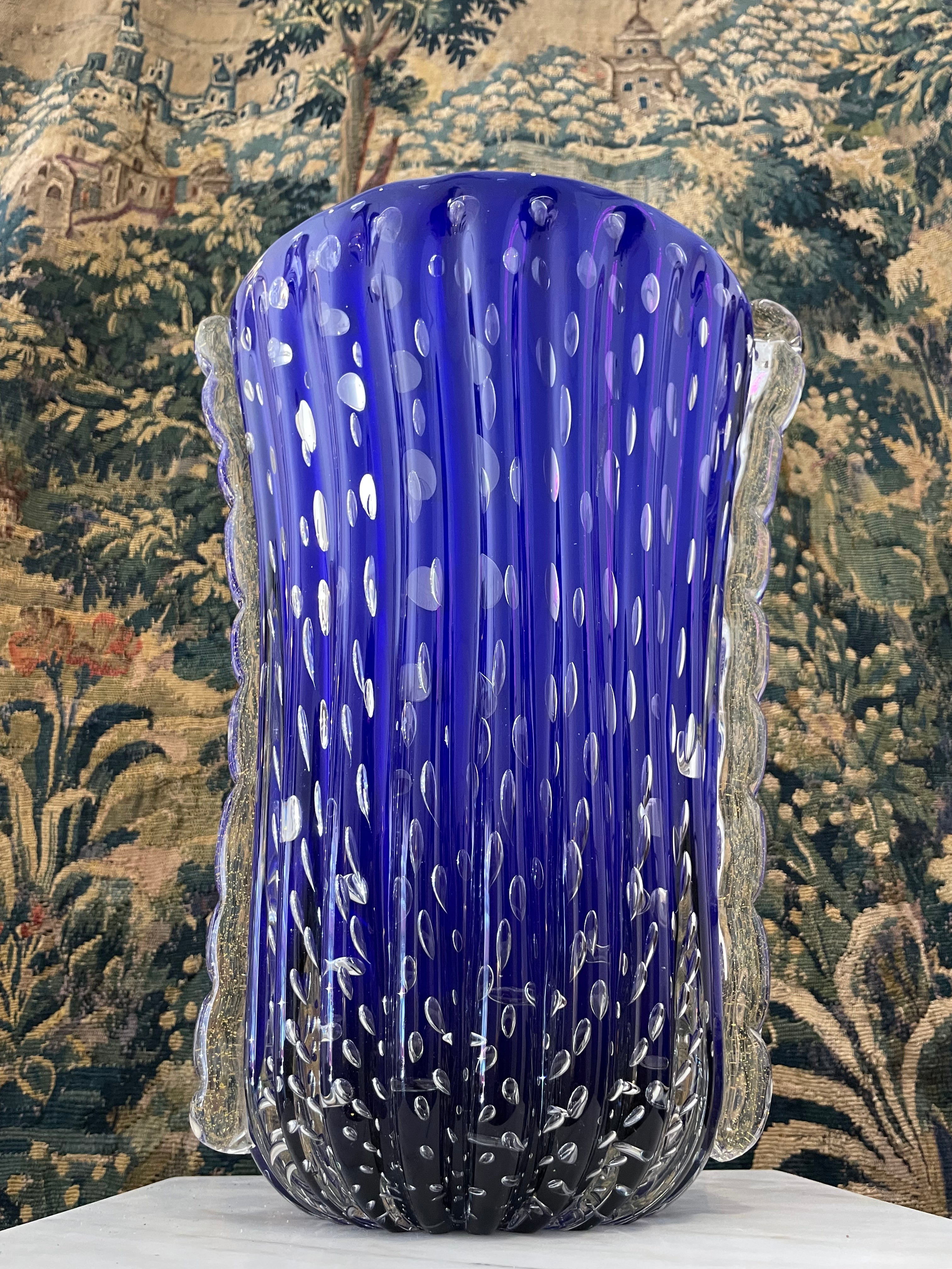 Italian Murano Cobalt Blue Vase