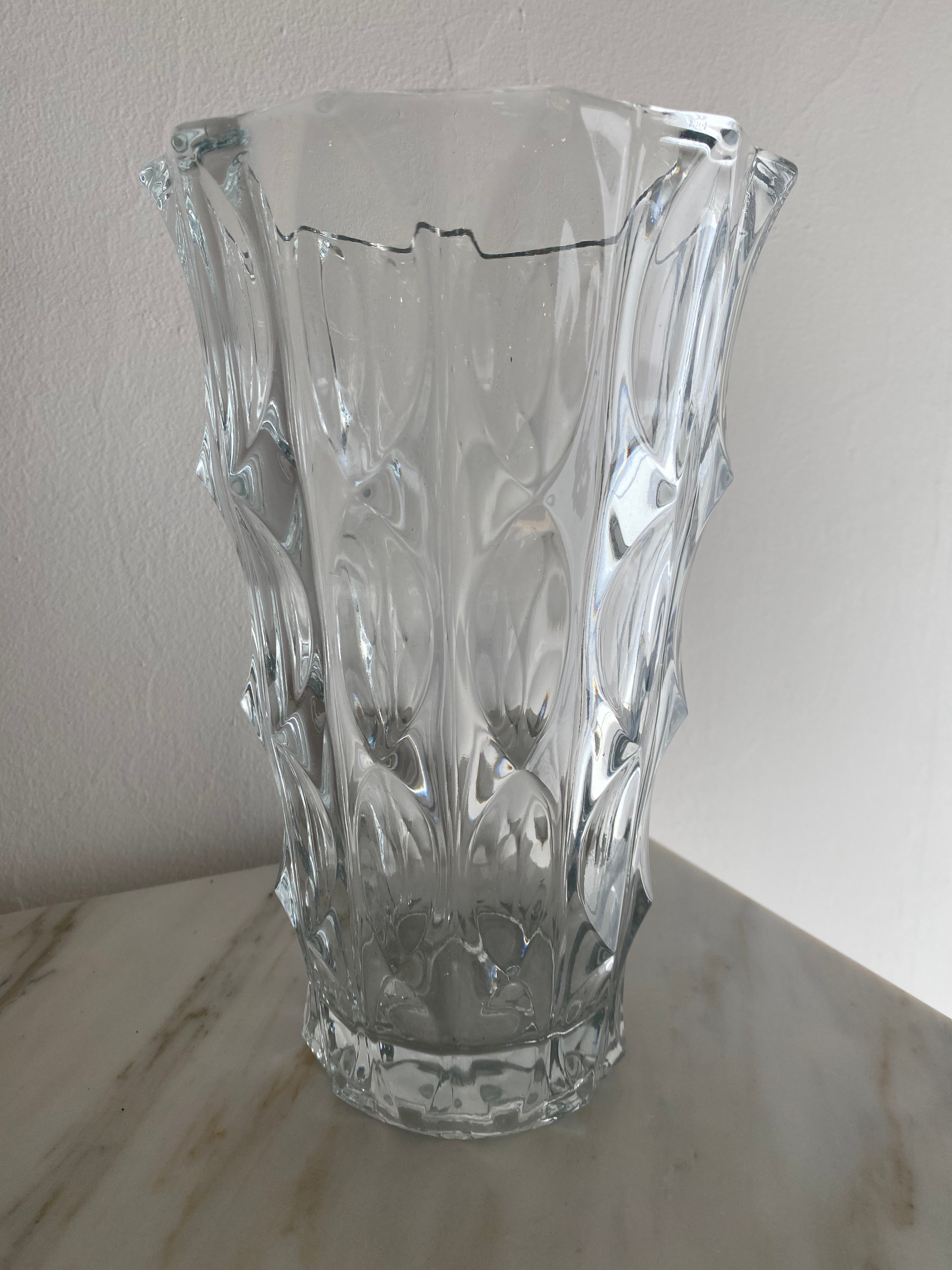 1940s French Crystal Vase