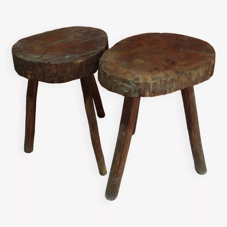 Brutalist 1930s Spanish Stools