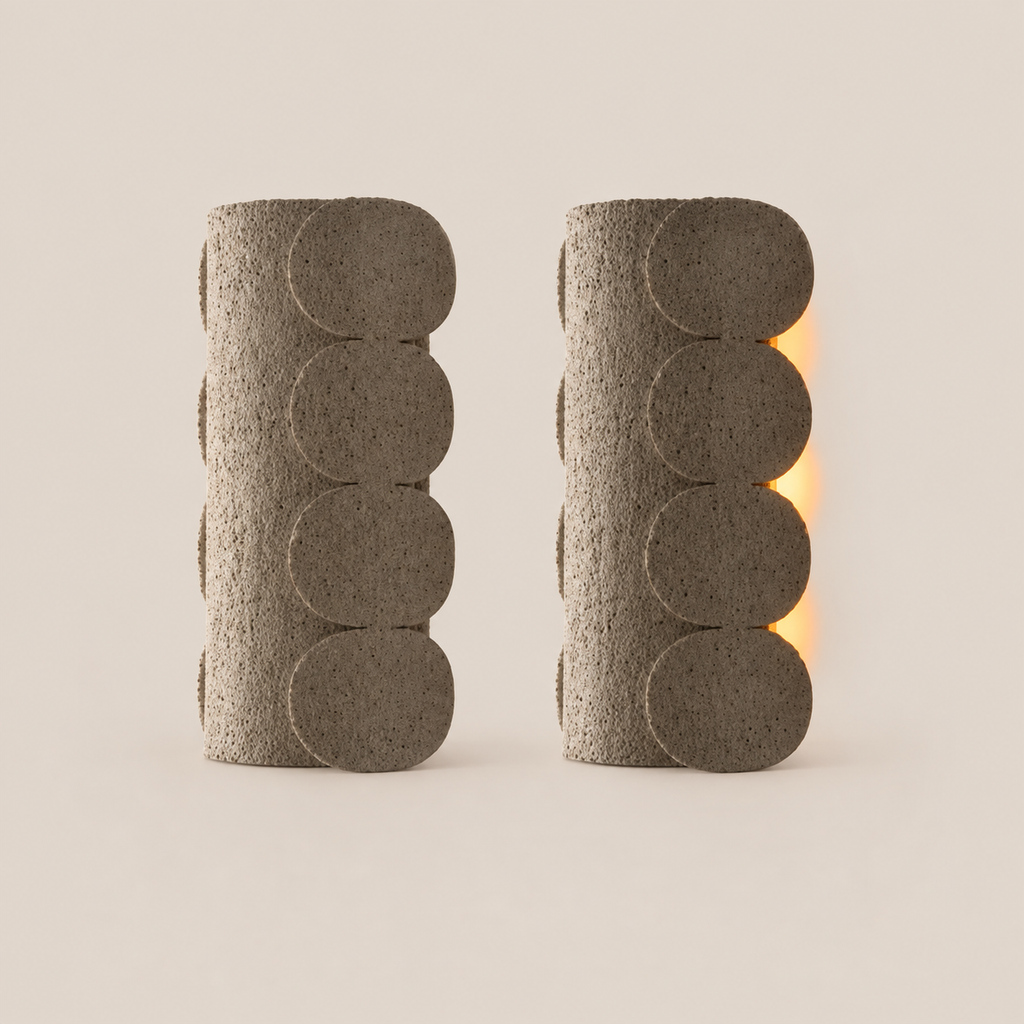MY STONE FLOWER Sconce by Katia Langeard on Cleo Collects blush beige background