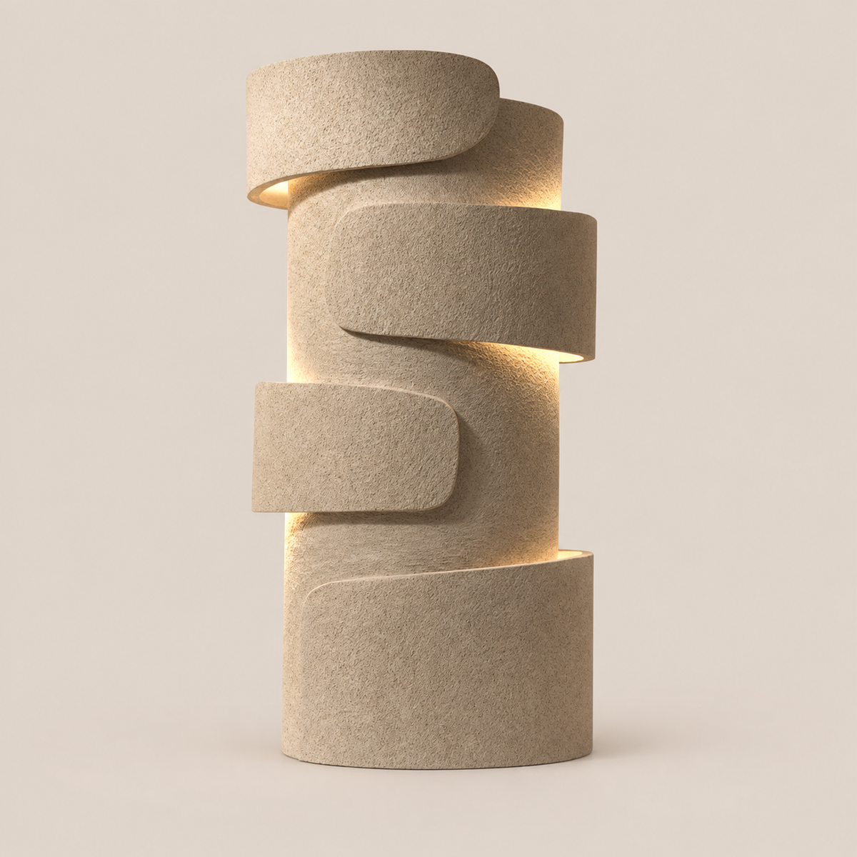MOVEMENT Table Lamp by Katia Langeard on Cleo Collects blush beige background