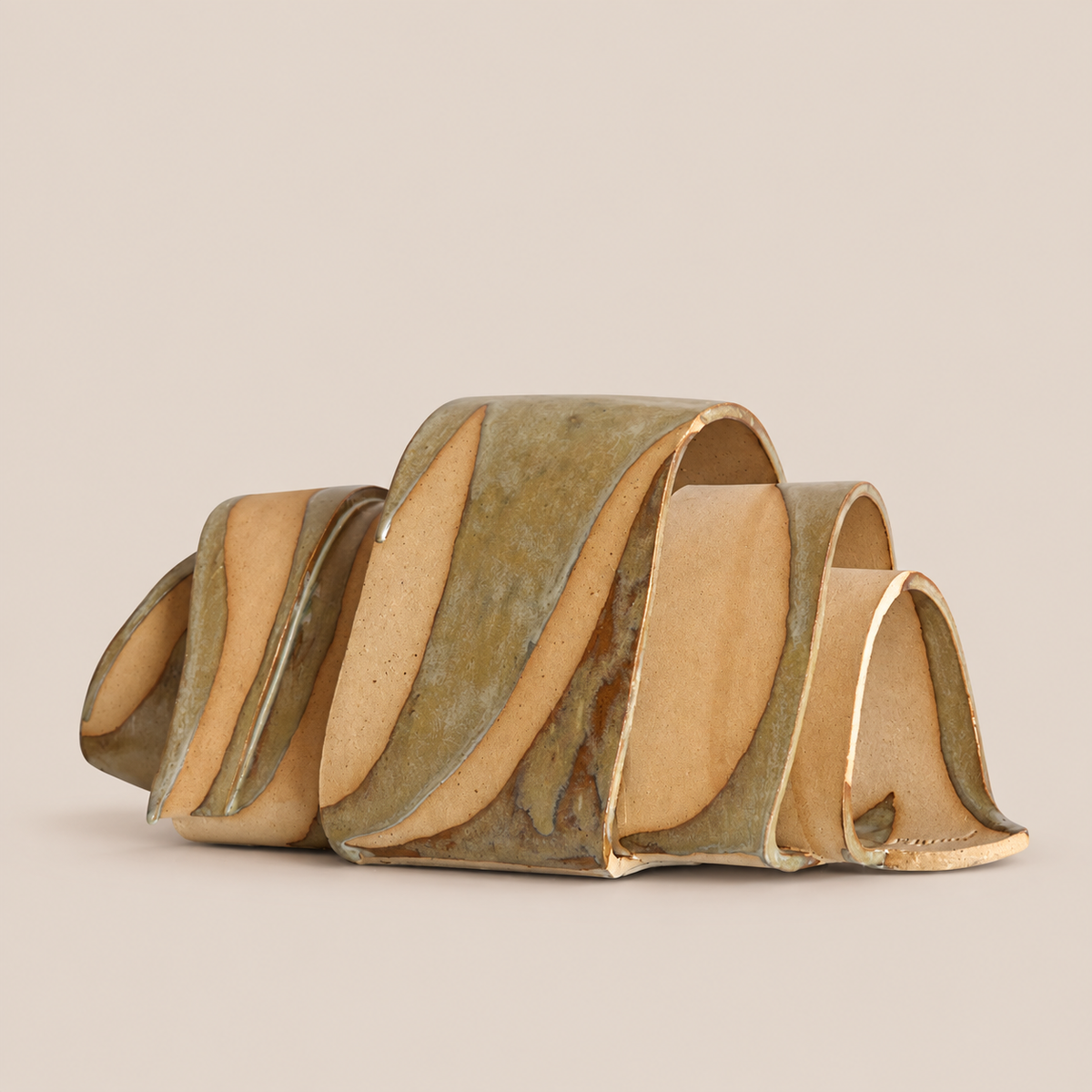 MOTION Horizontal Table Lamp by Katia Langeard on Cleo Collects blush beige background