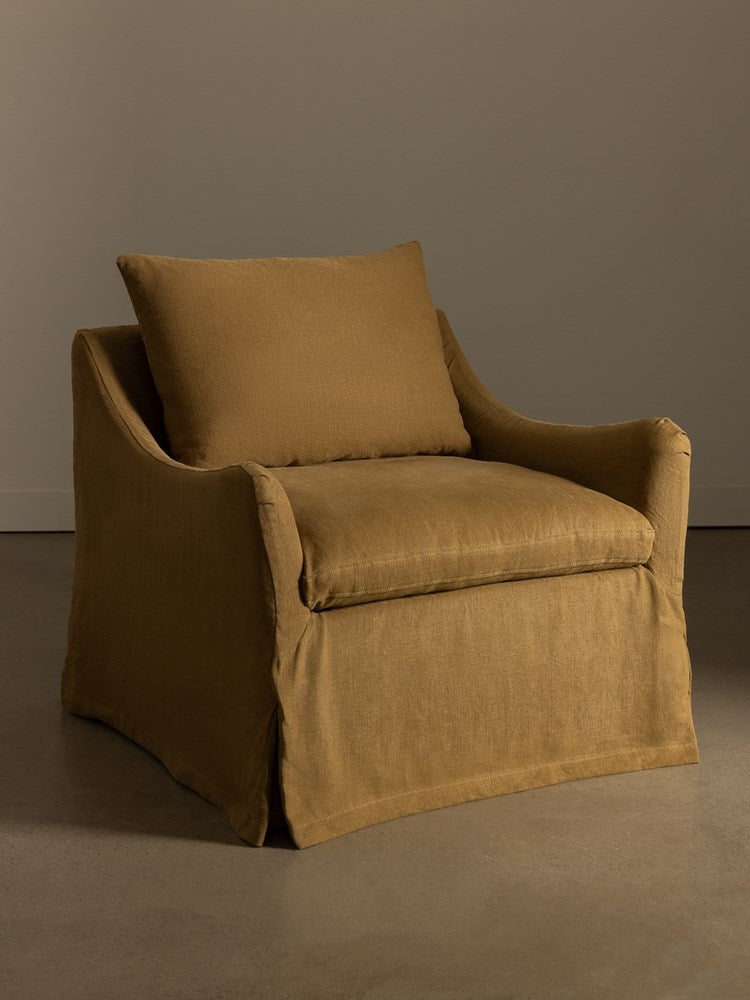 Louis Armchair Caramel angled view