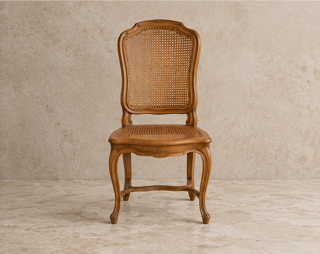French Cane Dining Chair, Louis XV