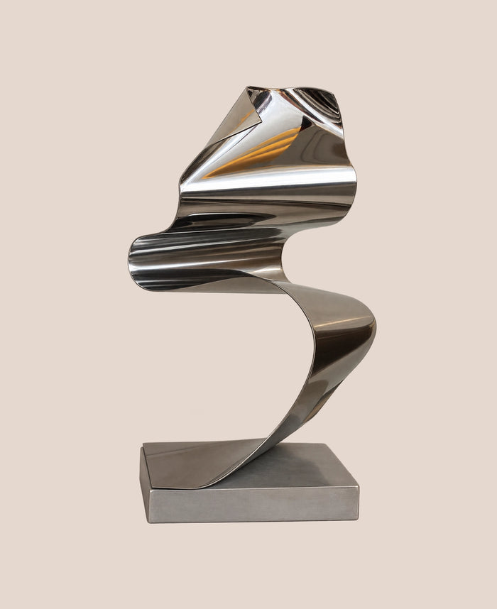 Mariel Steel Desk Sculpture – Contemporary Minimalist Office Decor