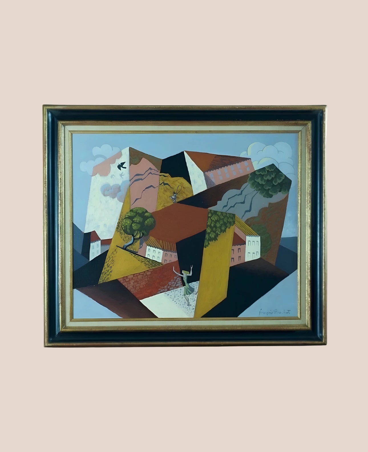 original-cubist-painting-by-francois-brochet-20th-century-french-artwork