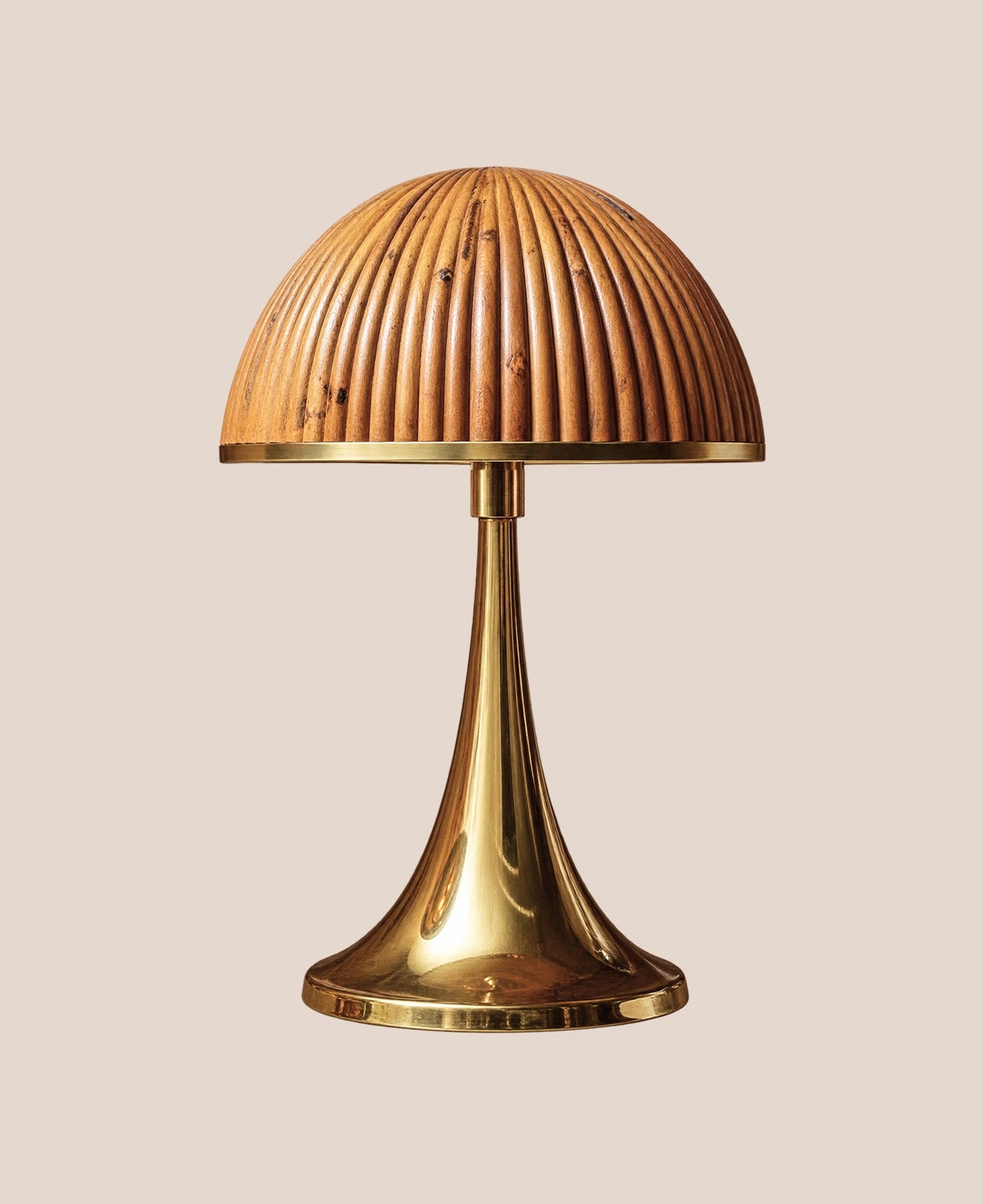 pair-of-trumpet-brass-table-lamps-mid-century-wooden-shade-design