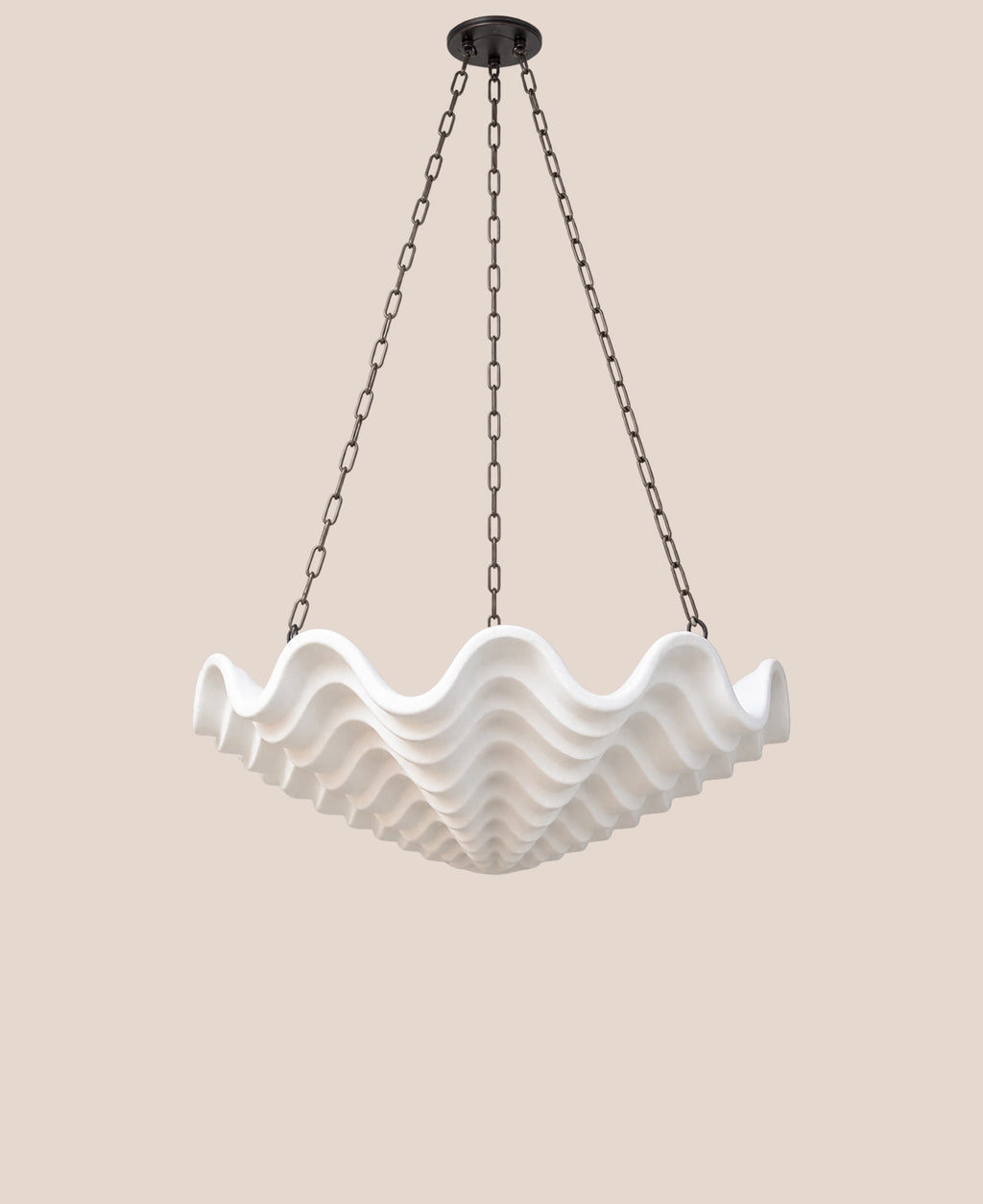 plaster-clam-chandelier-80cm-wide-with-oval-antique-bronze-chain
