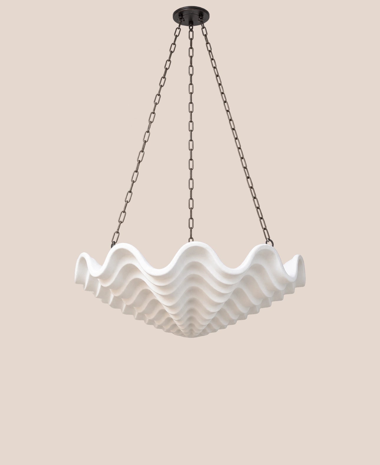 plaster-clam-chandelier-80cm-wide-with-oval-antique-bronze-chain