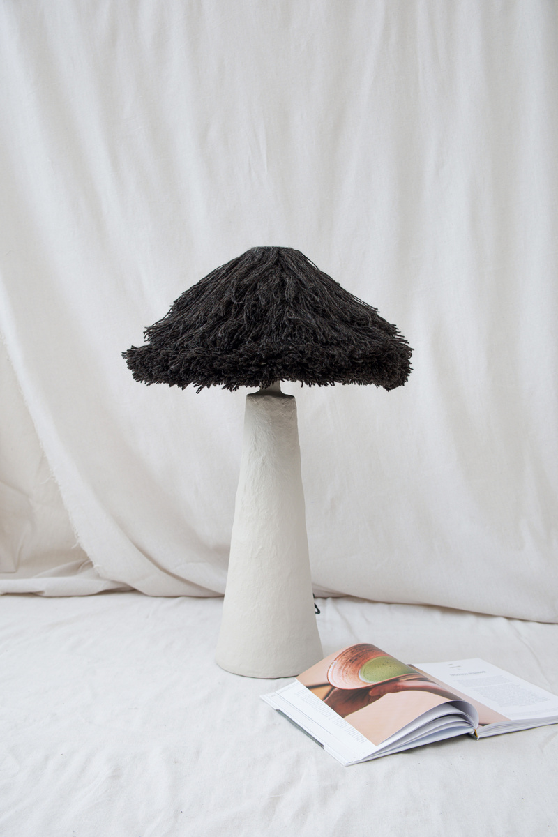 Black Wool table lamp by PletoStudio