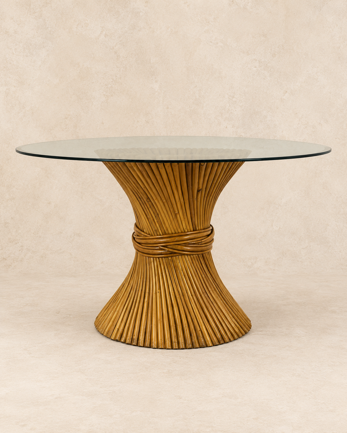 McGuire Bamboo Dining Table, Gerbe de Blé