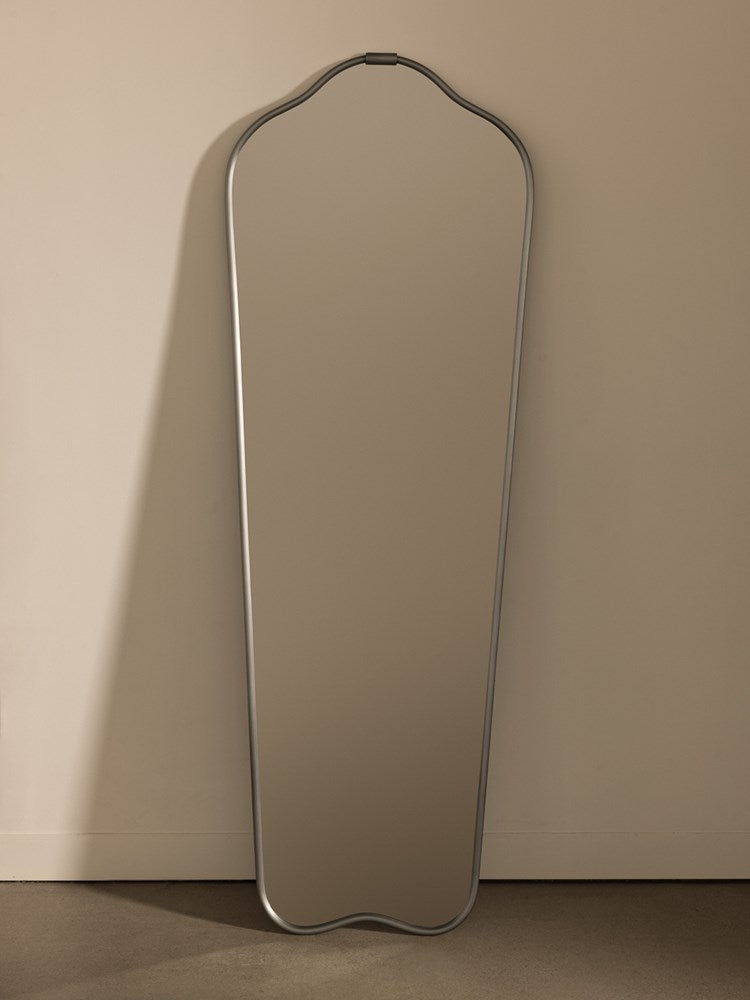 Senne Tall Mirror silver on stone tone background