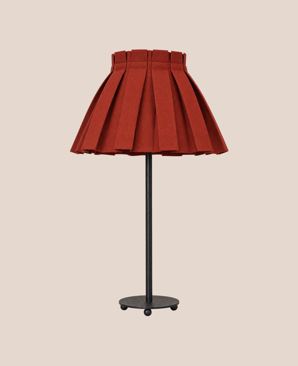 rust-linen-box-pleat-lampshade-by-rose-van-eyk