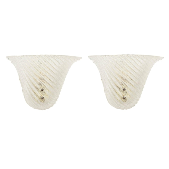 Murano Glass Wall Lamps: Bell-Shaped vintage modern Sconces - Set of 2, image 1