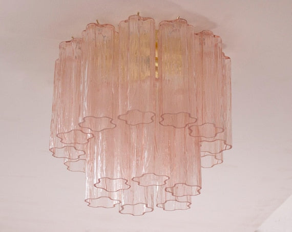 Ceiling Light Murano Ø35 cm - Cipria pink Glass Hand-blown Italy - Decorative lamp image 1