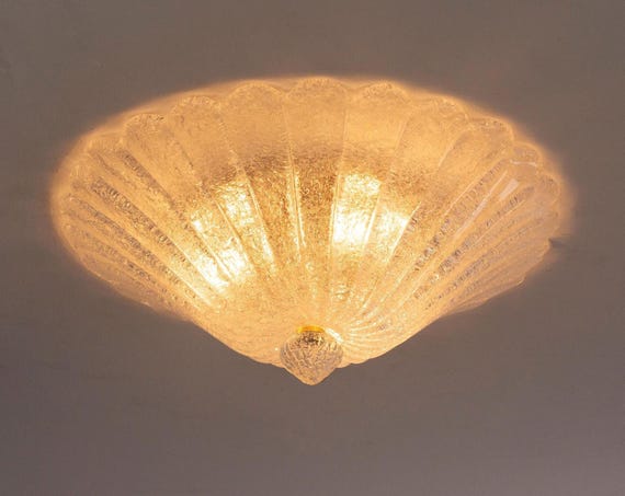 Ceiling Light Murano– Handmade Clear Glass – Decorative lamp image 1
