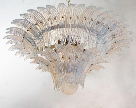 Pendant lighting Palmette– Murano Opal Hand-blown Glass Italy – Italian design – supplier image 1